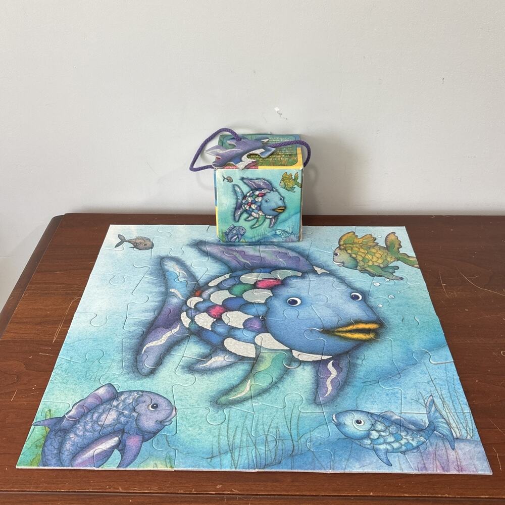 Rainbow Fish Marcus Pfister Jigsaw Puzzle Large 36 Piece 16” X 16” Mudpuppy